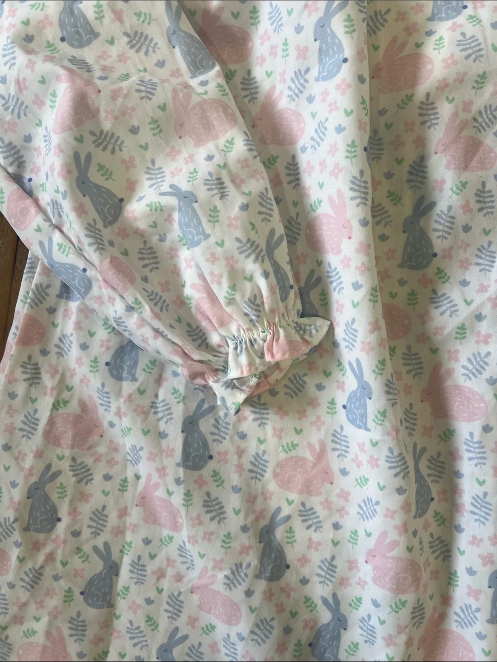Cecil & Lou pastel rabbit long sleeve nightgown 7 years ruffle collar